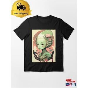 Alien Japanese Woman Sci Fi Aesthetic Graphic Unisex T-Shirt